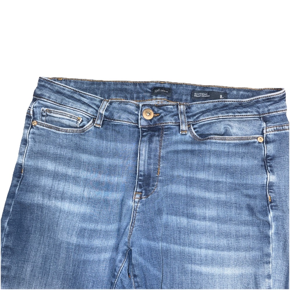 J. Jill Denim Boyfriend Straight Leg Ankle Raw Hem 8 Petite